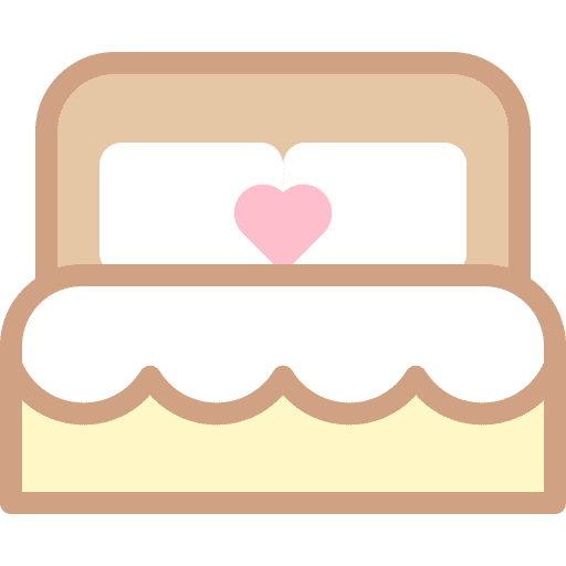 Bed amenities hotel wedding icon