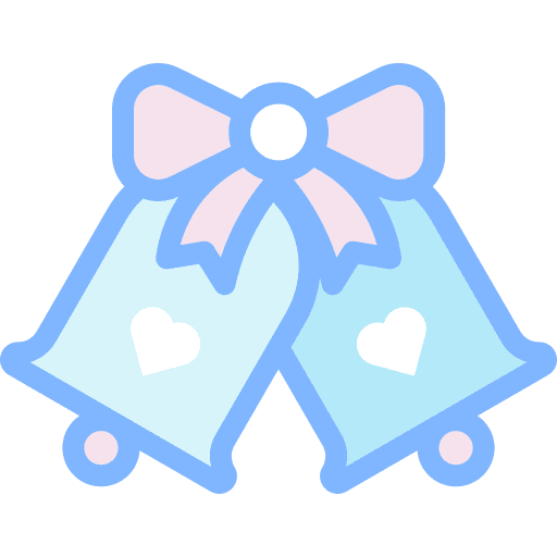 Bells musical instrument heart ribbon icon