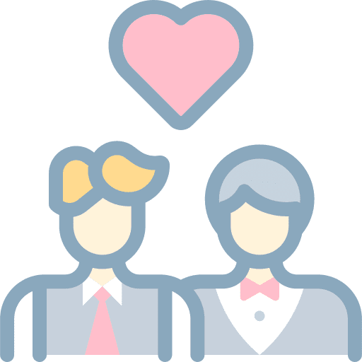 Couple homosexual people love and romance icon