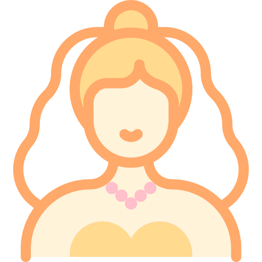 Bride love and romance wedding marriage icon