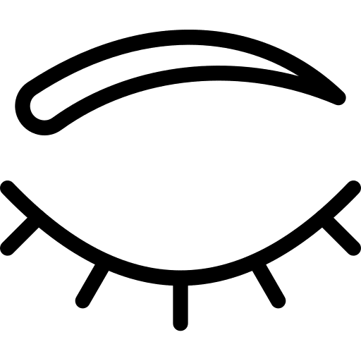 Eyebrow close eye makeup cosmetics icon