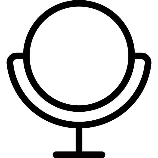 Oval mirror cosmetics oval mirror makeup icon