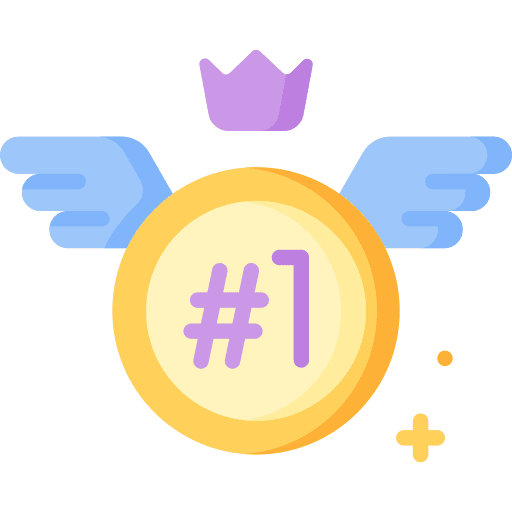 Winner win reward number one icon