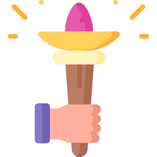 Torch sports and competition holding hand icon