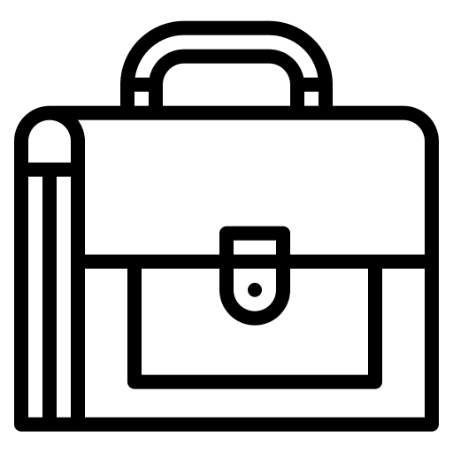 Briefcase bag stationery office icon