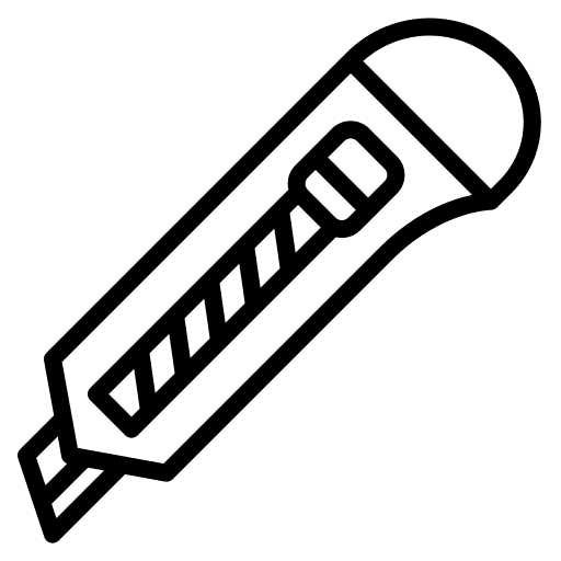 Cutter office supplies construction and tools education icon