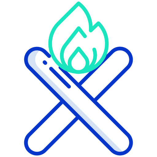Campfire burning flame bonfire icon