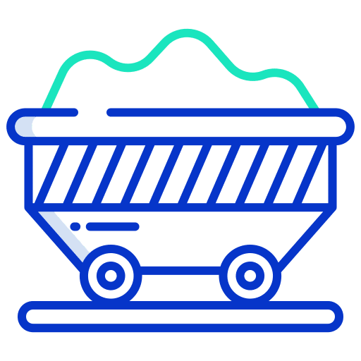 Coal mine cart industry trolley icon