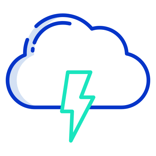 Storm weather forecast lightning icon