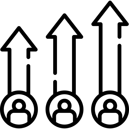 Growth growth users up arrows icon