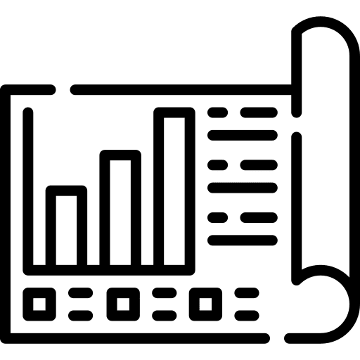 Plan business and finance analysis presentation icon