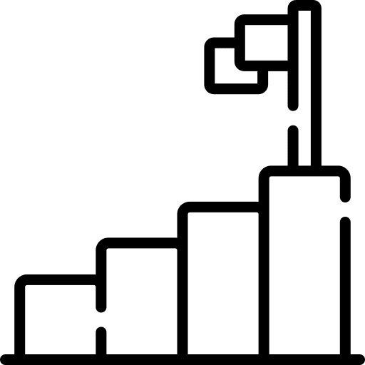 Goal business and finance stairs flag icon