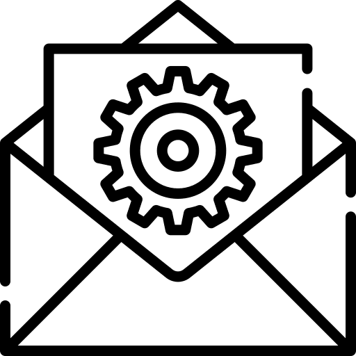 Mail ui cog cogwheel icon