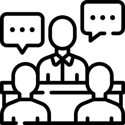 Meeting business and finance chat council icon