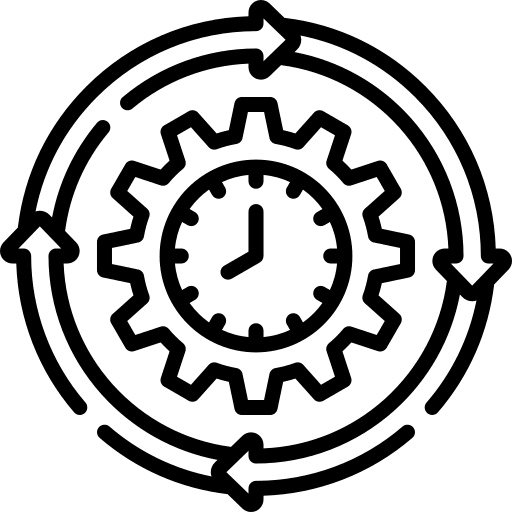 Time management gear productivity time icon