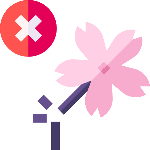 No picking flowers sign signaling sakura icon