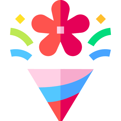 Party festival birthday and party sakura icon