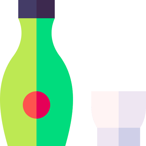 Sake beverage cup drinking icon