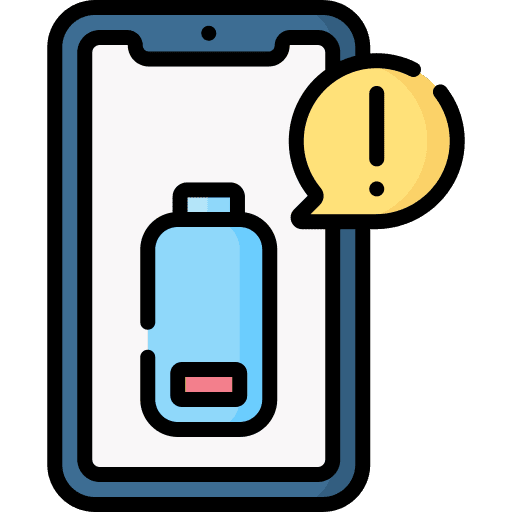 Low battery cellphone battery electronics icon
