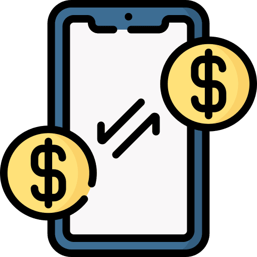 Money transfer money transaction dollar smartphone icon