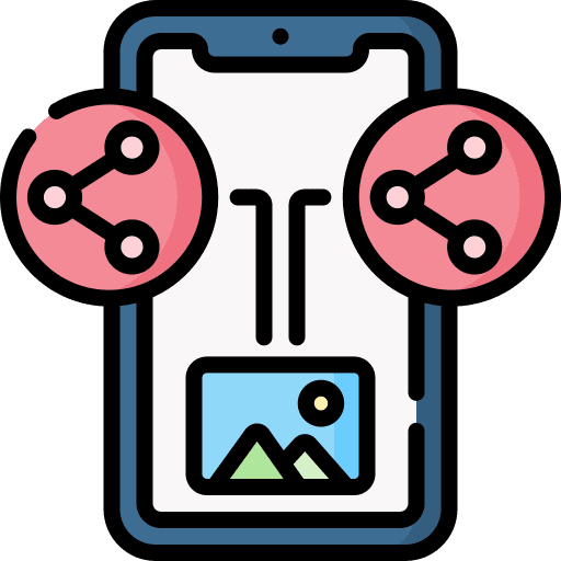 Sharing mobile phone cellphone social media icon