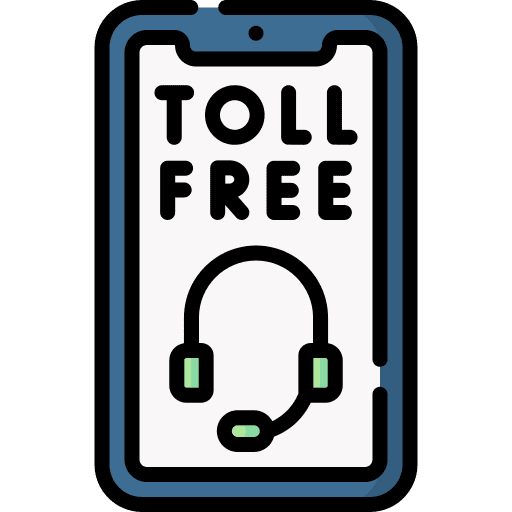 Toll free communications help headset icon