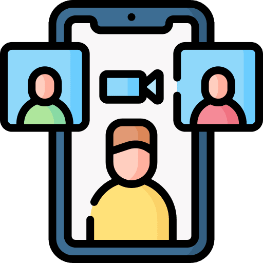 Video call avatar video call management icon
