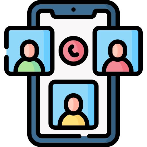 Video conference online smartphone video conference icon
