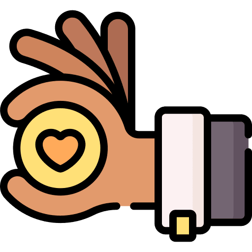 Charity heart love donation icon