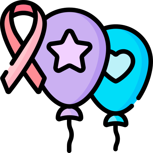 Balloons prevention world cancer day medical icon