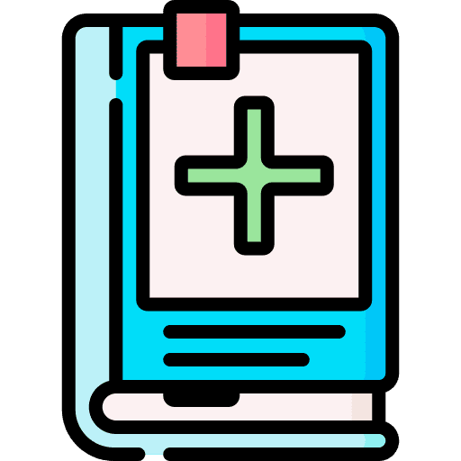 Medical book syringe education medicine icon