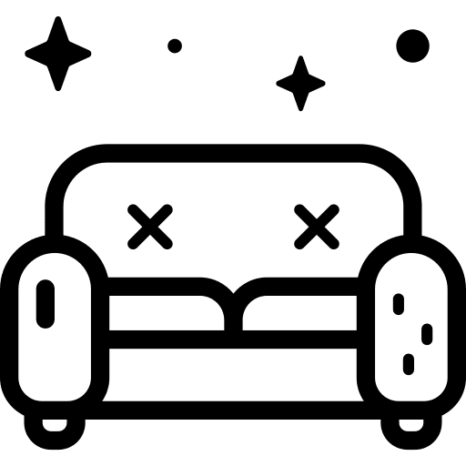 Sofa couch clock rest icon