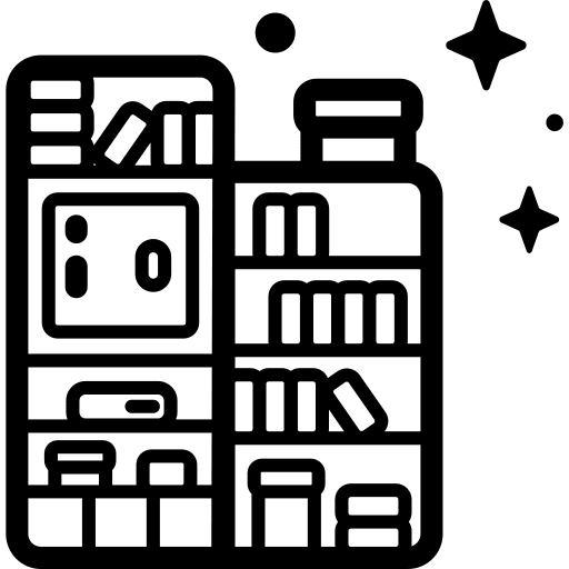 Bookshelf home decoration bookshelf library icon