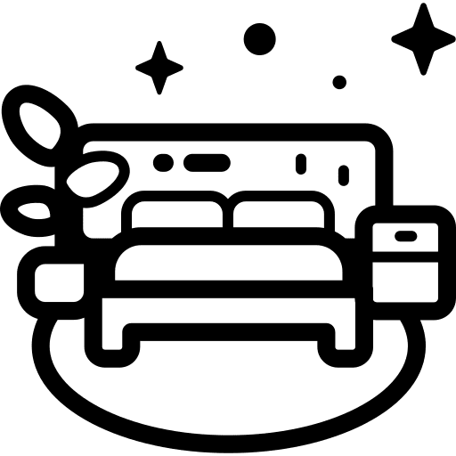 Bed hotel furniture and household sleeping icon