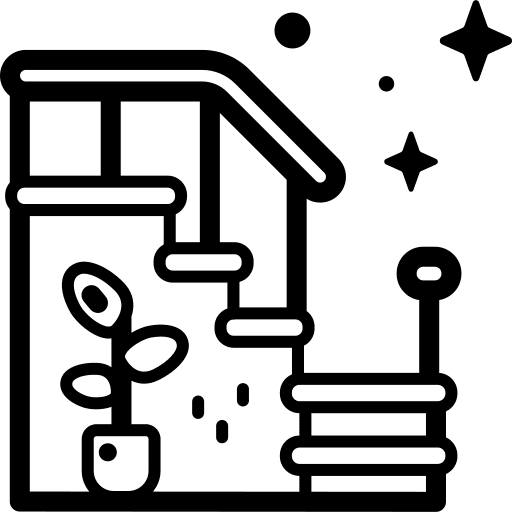 Stairs stair floor handrail icon