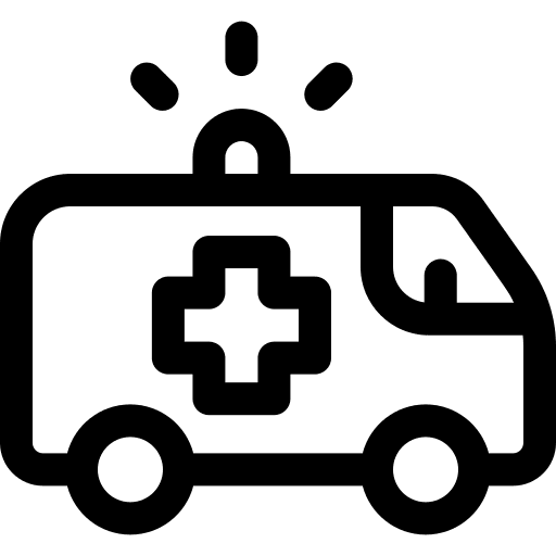 Ambulance transport medical vehicle icon