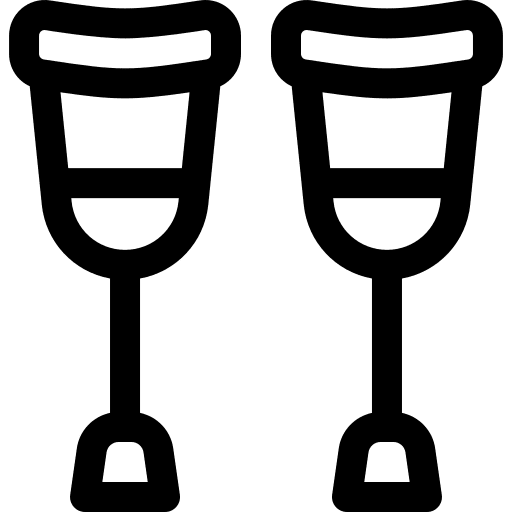 Crutches hospital injury crutch icon