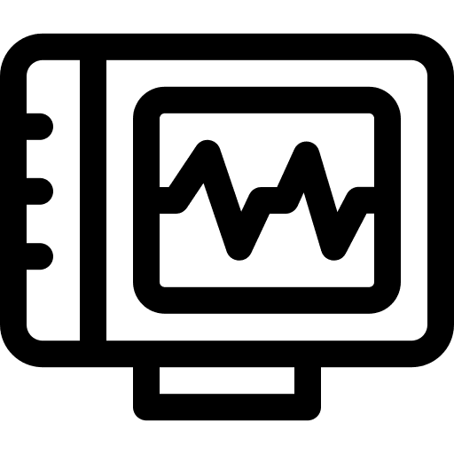 Heart monitoring ekg pulse electrocardiogram icon