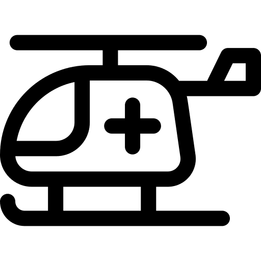 Helicopter transport emergency hospital icon