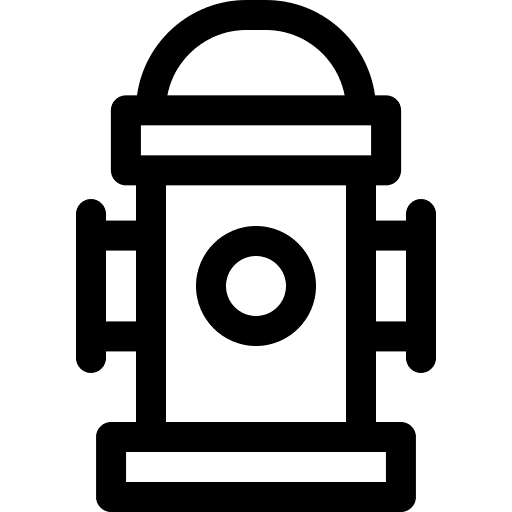 Fire hydrant architecture and city protection emergency icon