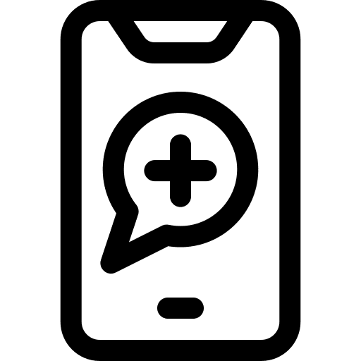 Smartphone medical assistance emergency call phone receiver icon