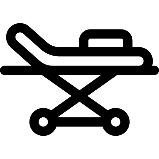 Stretcher medical assistance healthcare and medical stretcher icon