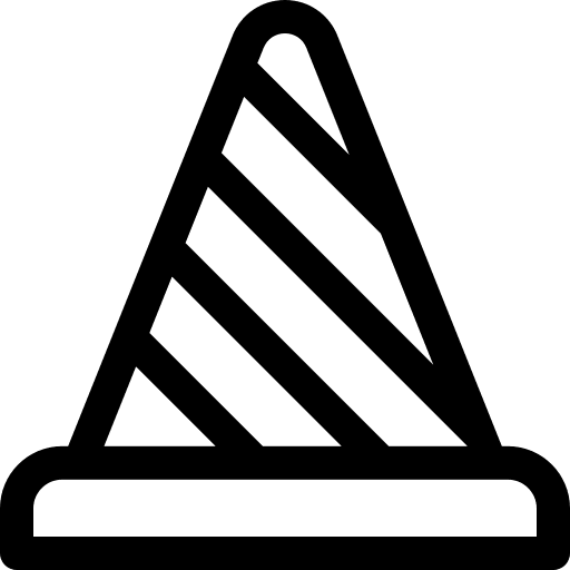 Traffic cone bollard security signaling icon