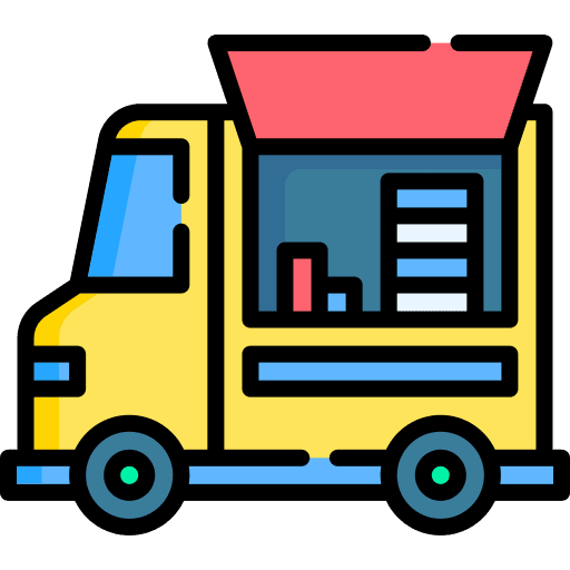 Ice cream truck food and restaurant vehicle transportation icon