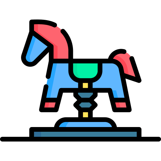 Kiddie ride fun game spring swing horse icon