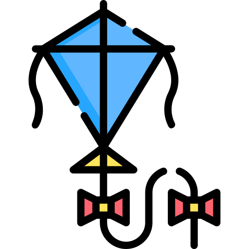 Kite hobbies and free time wind holidays icon