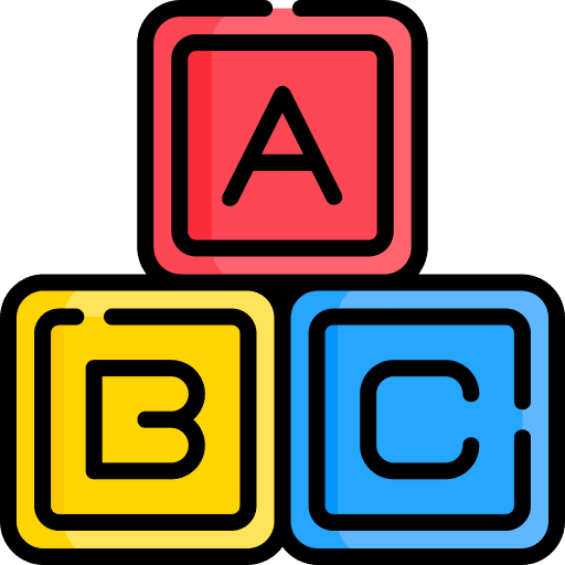 Blocks alphabet education kid and baby icon