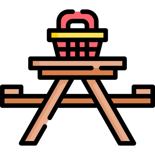 Picnic table furniture rest area picnic icon