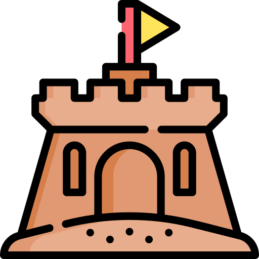 Sand castle buildings sand castle medieval icon