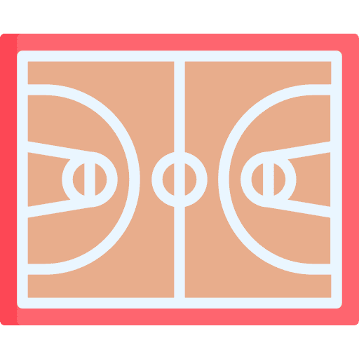 Basketball court education sports and competition court icon